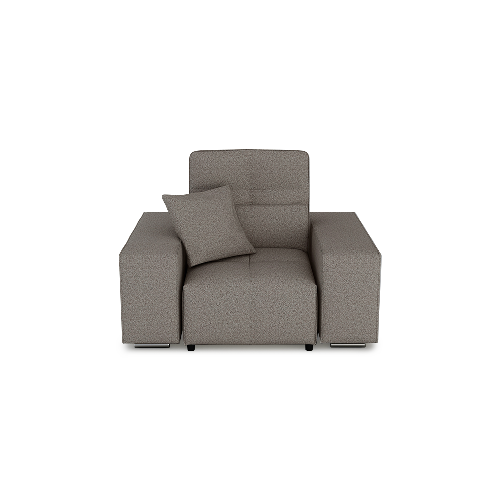 JERON – Modular Push Back Fabric Sofa with Storage Arm (1-seater)