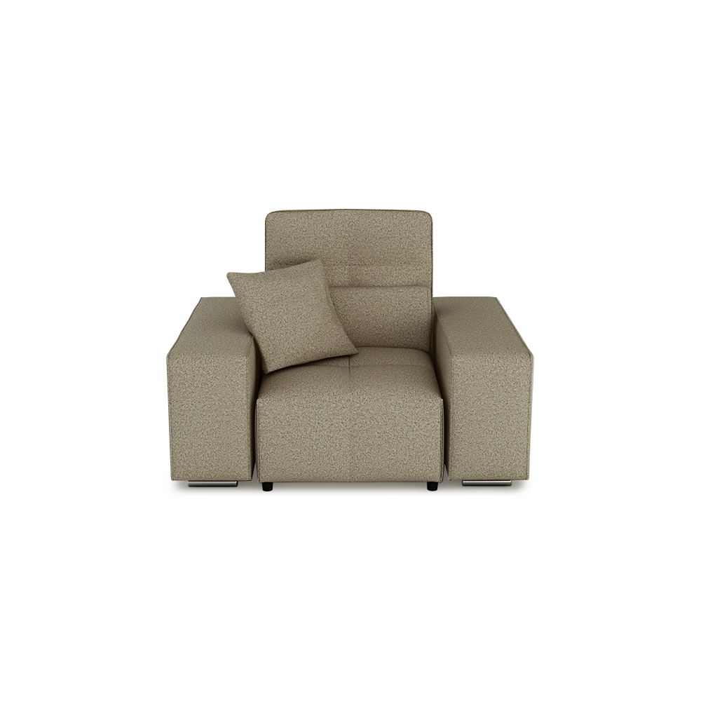 JERON – Modular Push Back Fabric Sofa with Storage Arm (1-seater)