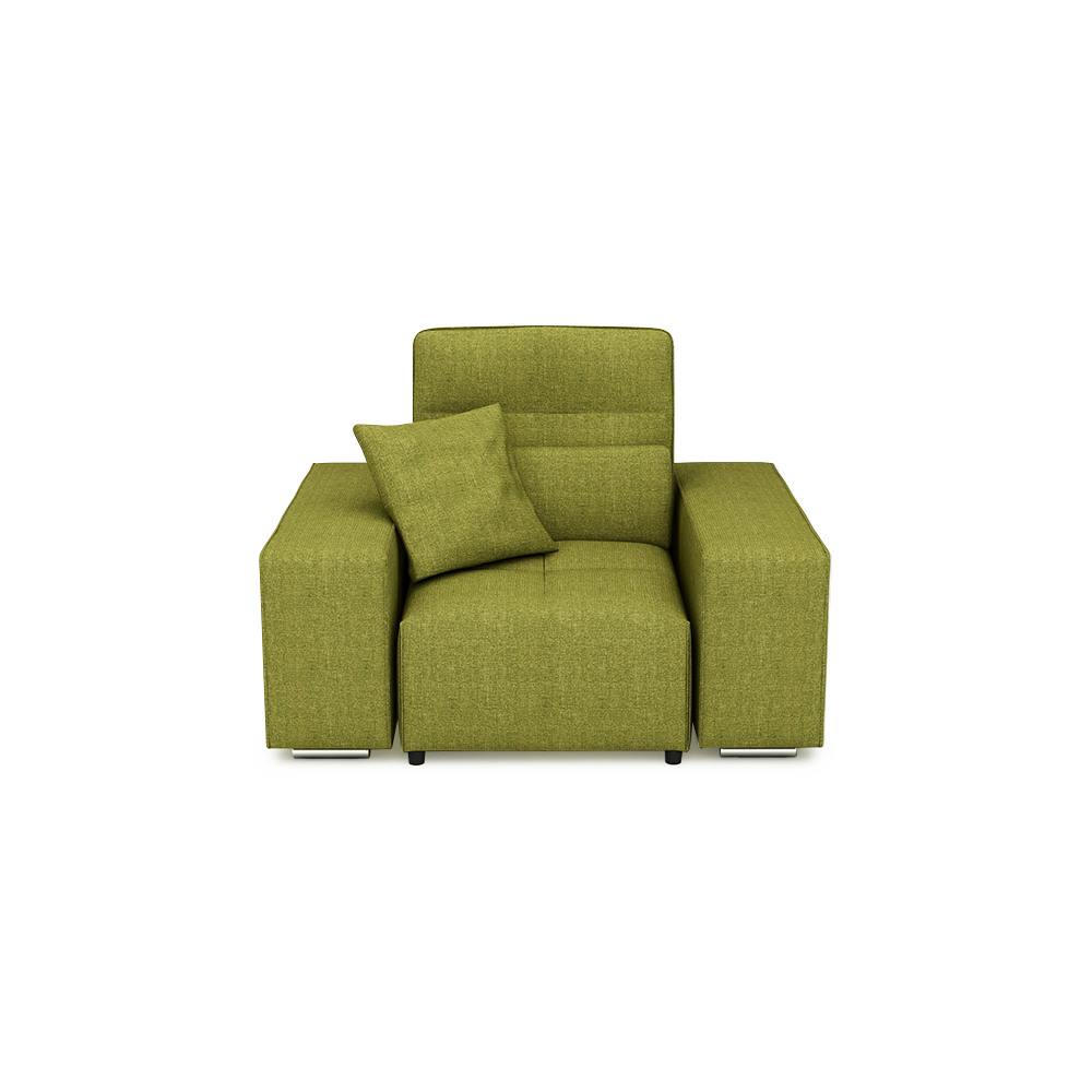 JERON – Modular Push Back Fabric Sofa with Storage Arm (1-seater)