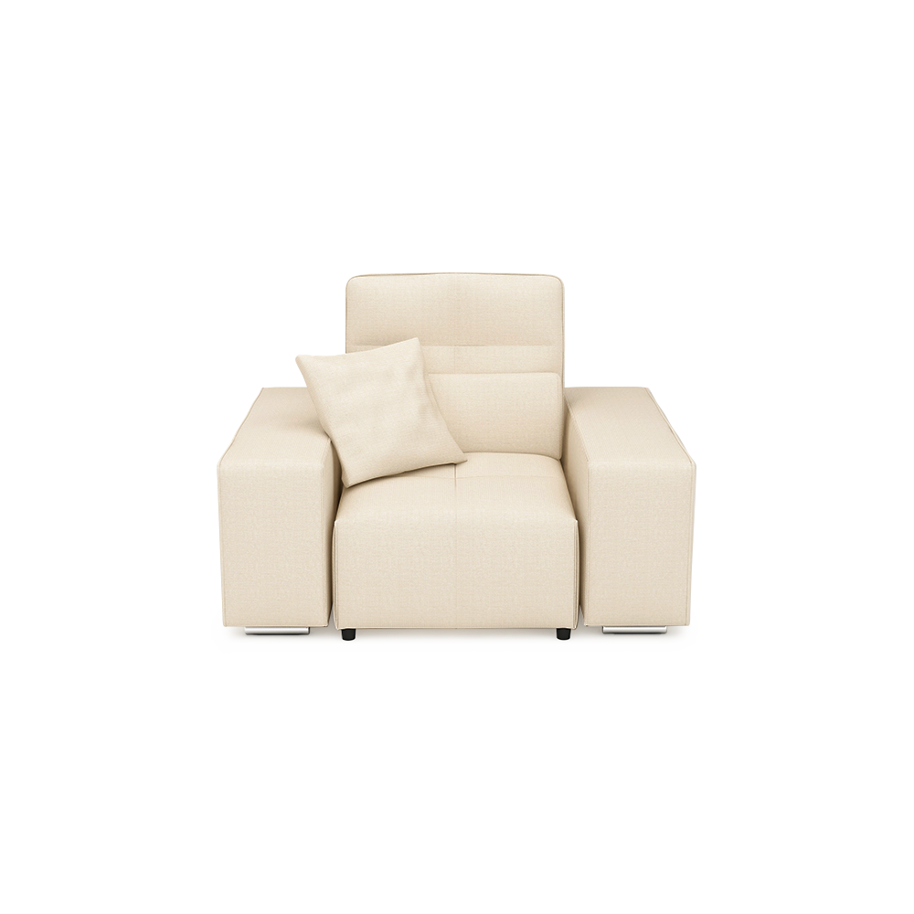 JERON – Modular Push Back Fabric Sofa with Storage Arm (1-seater)