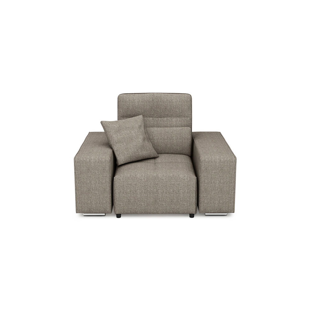 JERON – Modular Push Back Fabric Sofa with Storage Arm (1-seater)