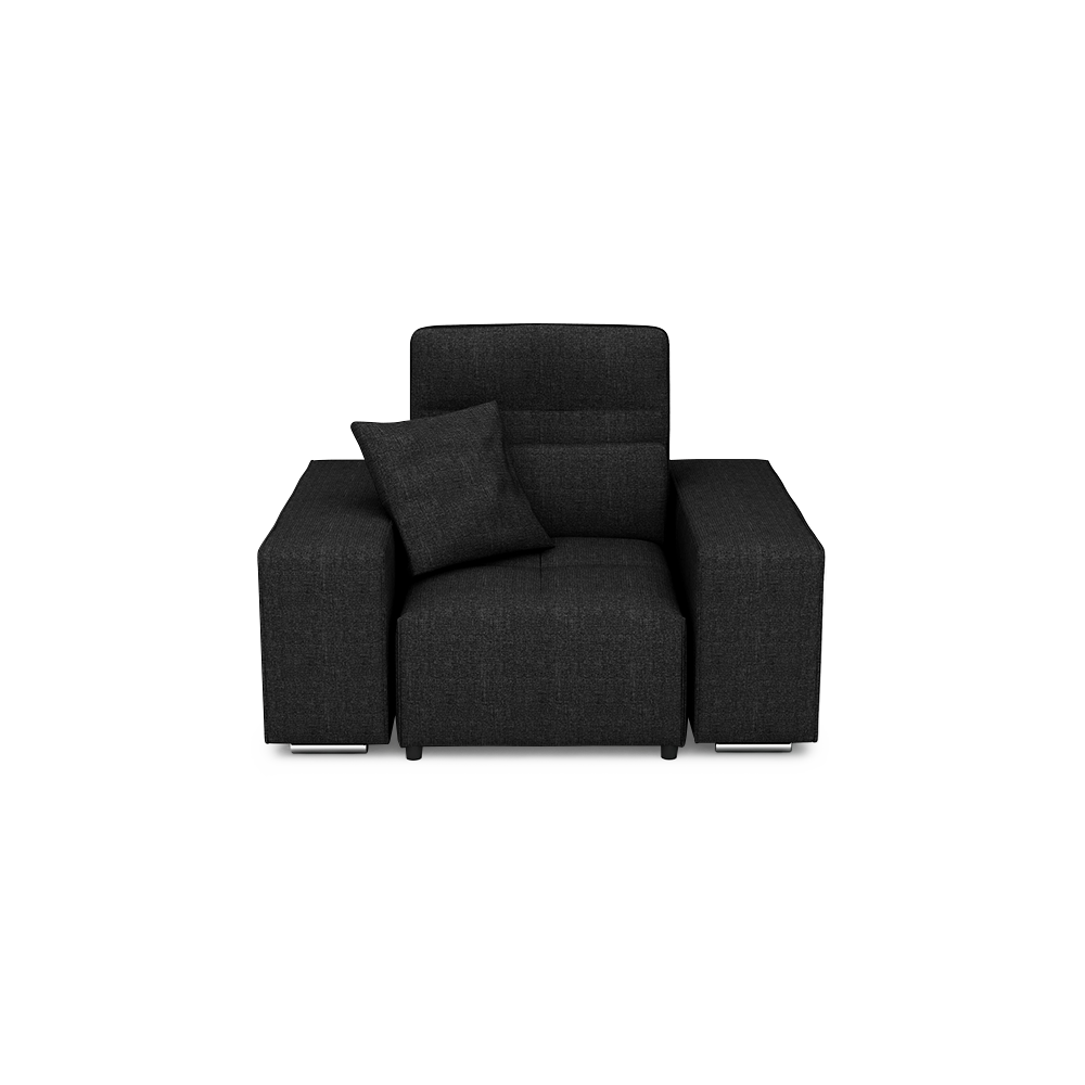 JERON – Modular Push Back Fabric Sofa with Storage Arm (1-seater)