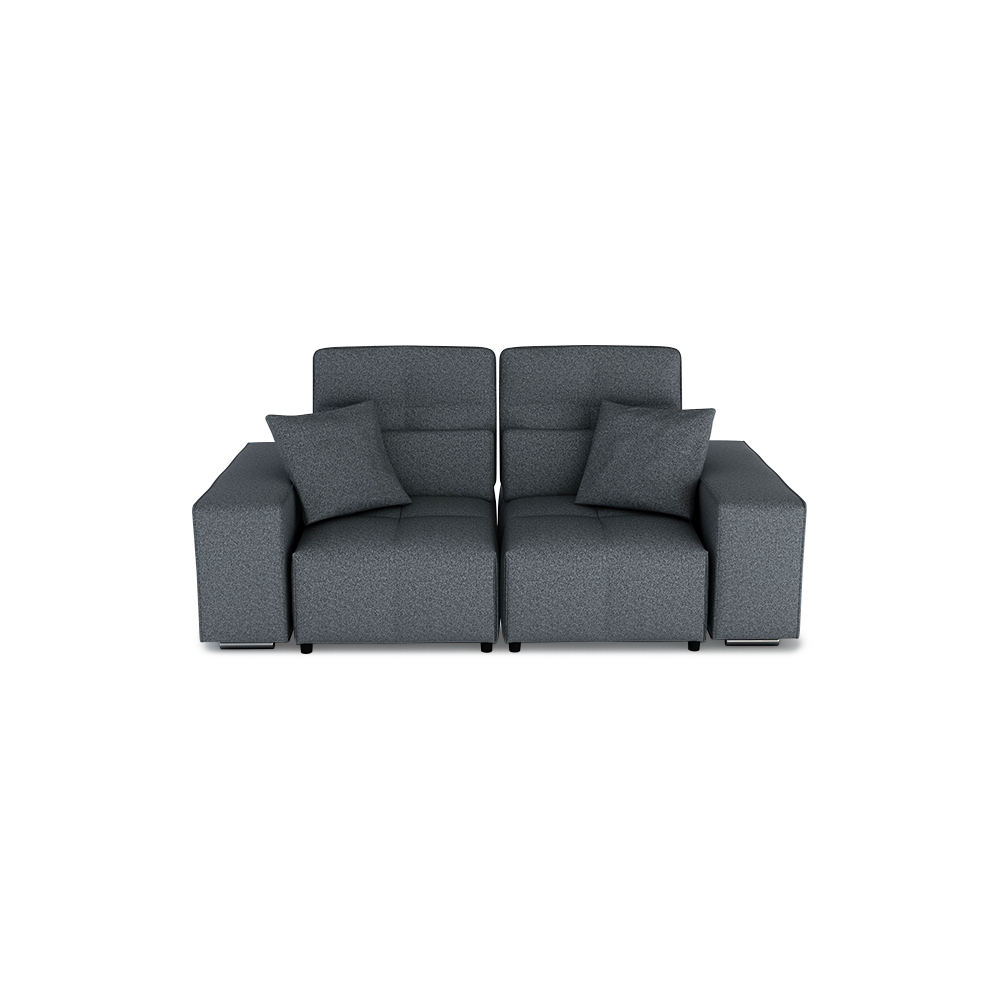 JERON – Modular Push Back Fabric Sofa with Storage Arm (2-seater)