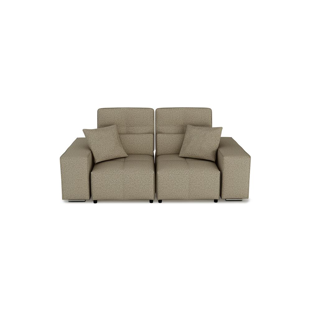 JERON – Modular Push Back Fabric Sofa with Storage Arm (2-seater)