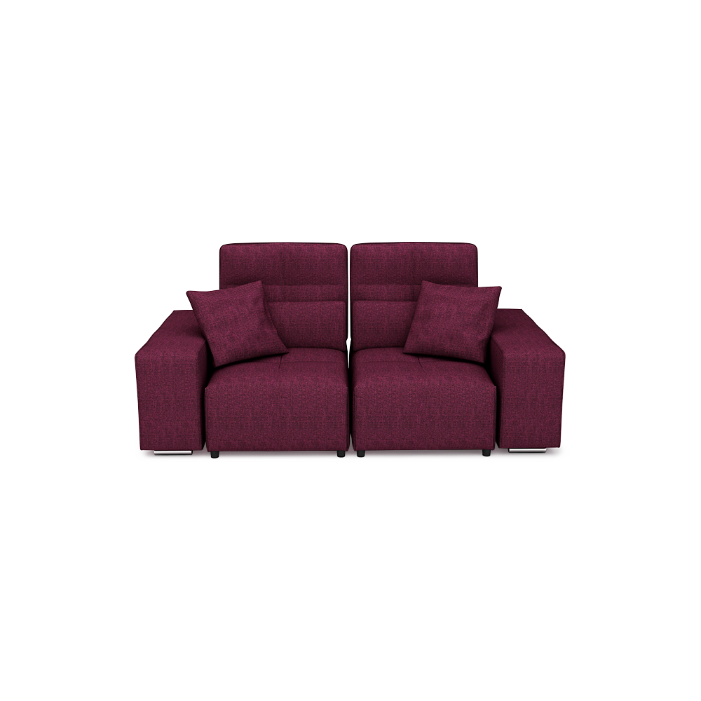 JERON – Modular Push Back Fabric Sofa with Storage Arm (2-seater)