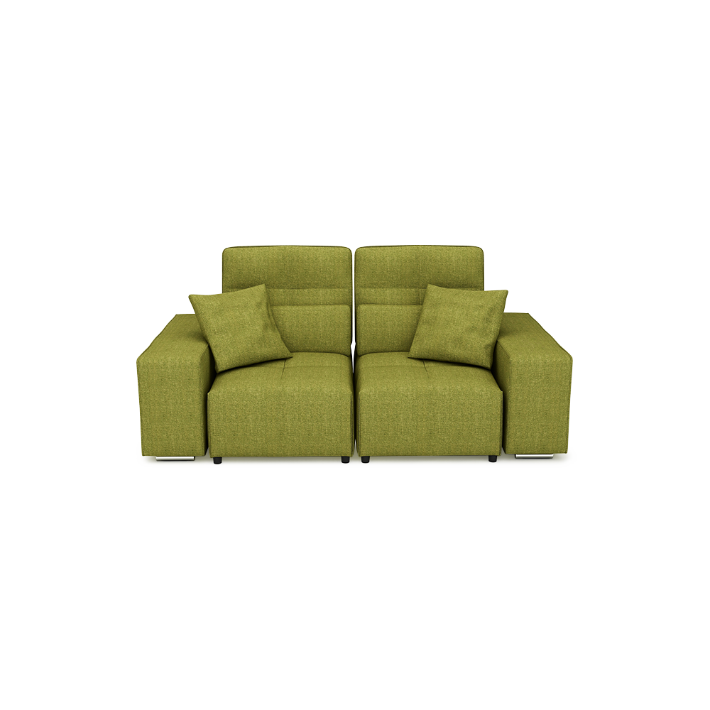 JERON – Modular Push Back Fabric Sofa with Storage Arm (2-seater)