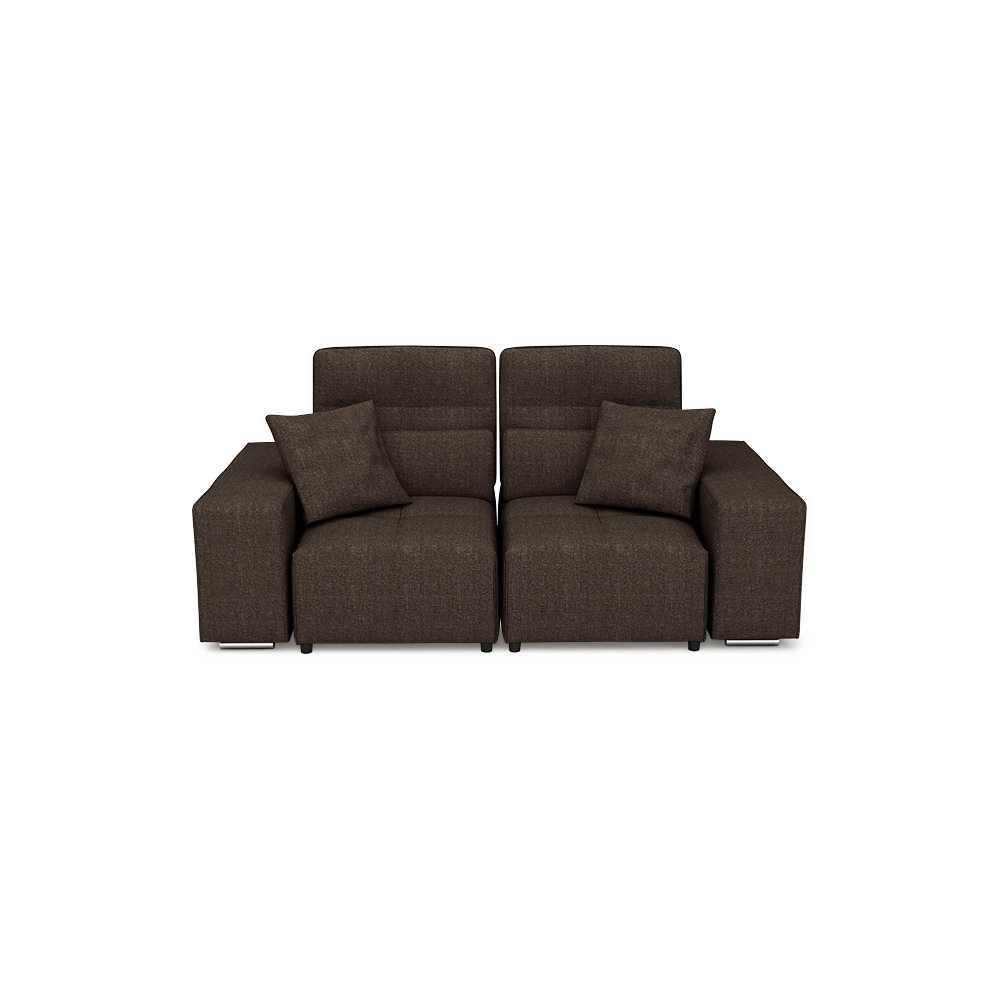 JERON – Modular Push Back Fabric Sofa with Storage Arm (2-seater)