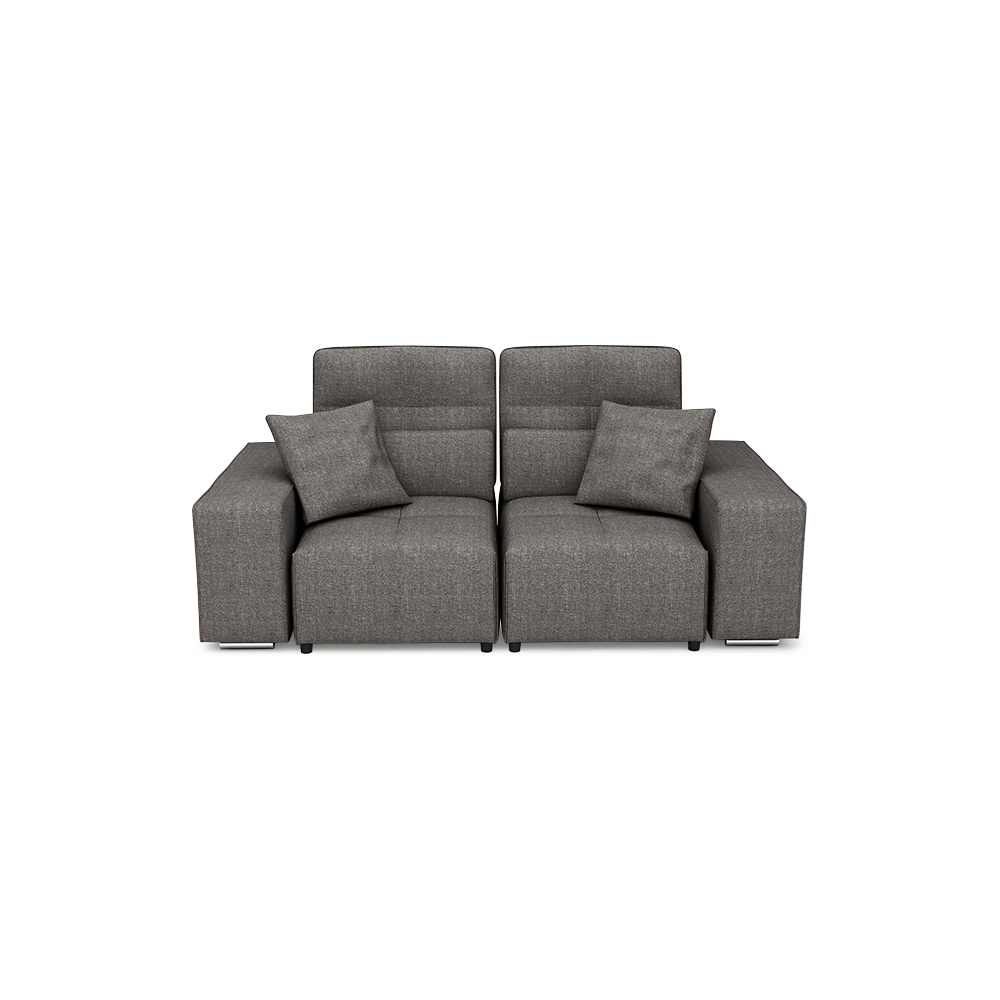JERON – Modular Push Back Fabric Sofa with Storage Arm (2-seater)