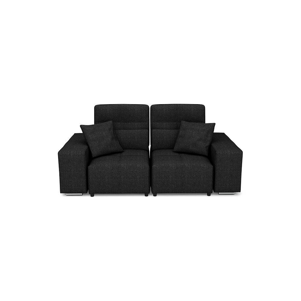 JERON – Modular Push Back Fabric Sofa with Storage Arm (2-seater)