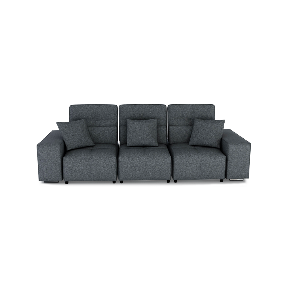 JERON – Modular Push Back Fabric Sofa with Storage Arm (3-seater)