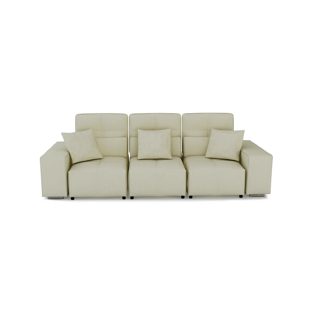 JERON – Modular Push Back Fabric Sofa with Storage Arm (3-seater)