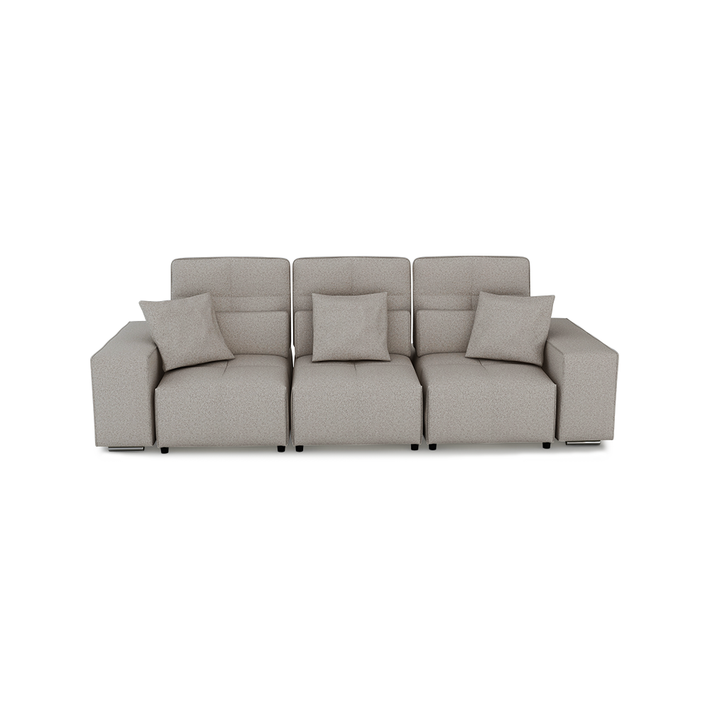 JERON – Modular Push Back Fabric Sofa with Storage Arm (3-seater)