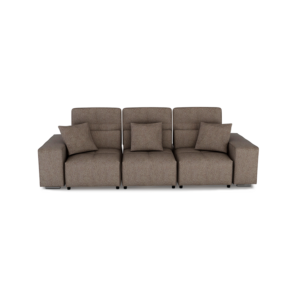 JERON – Modular Push Back Fabric Sofa with Storage Arm (3-seater)