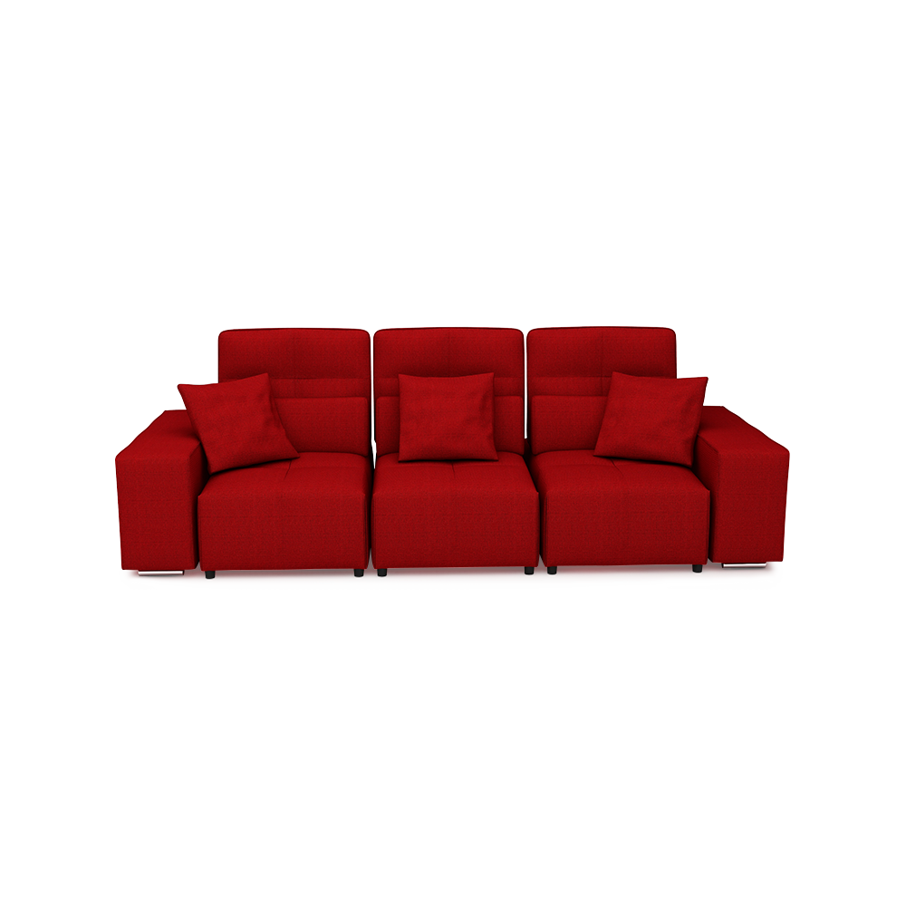 JERON – Modular Push Back Fabric Sofa with Storage Arm (3-seater)