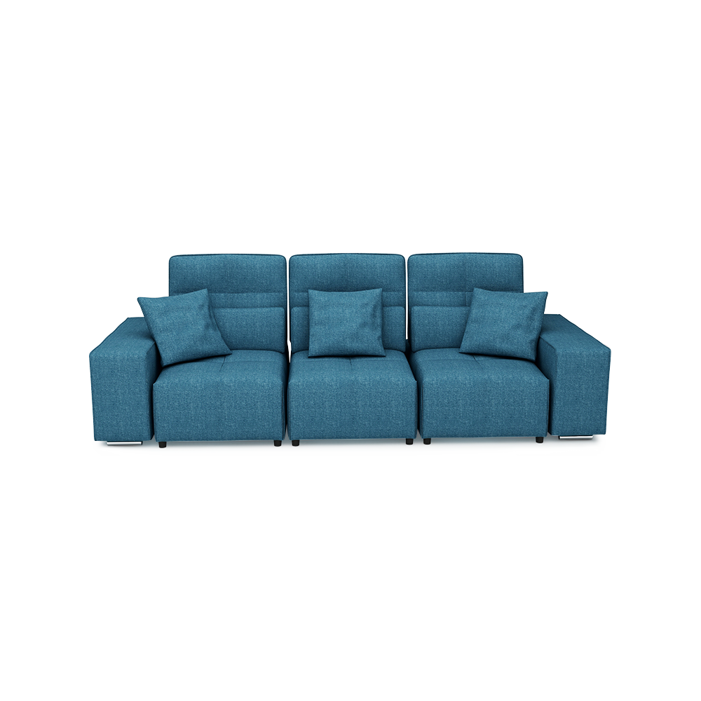 JERON – Modular Push Back Fabric Sofa with Storage Arm (3-seater)
