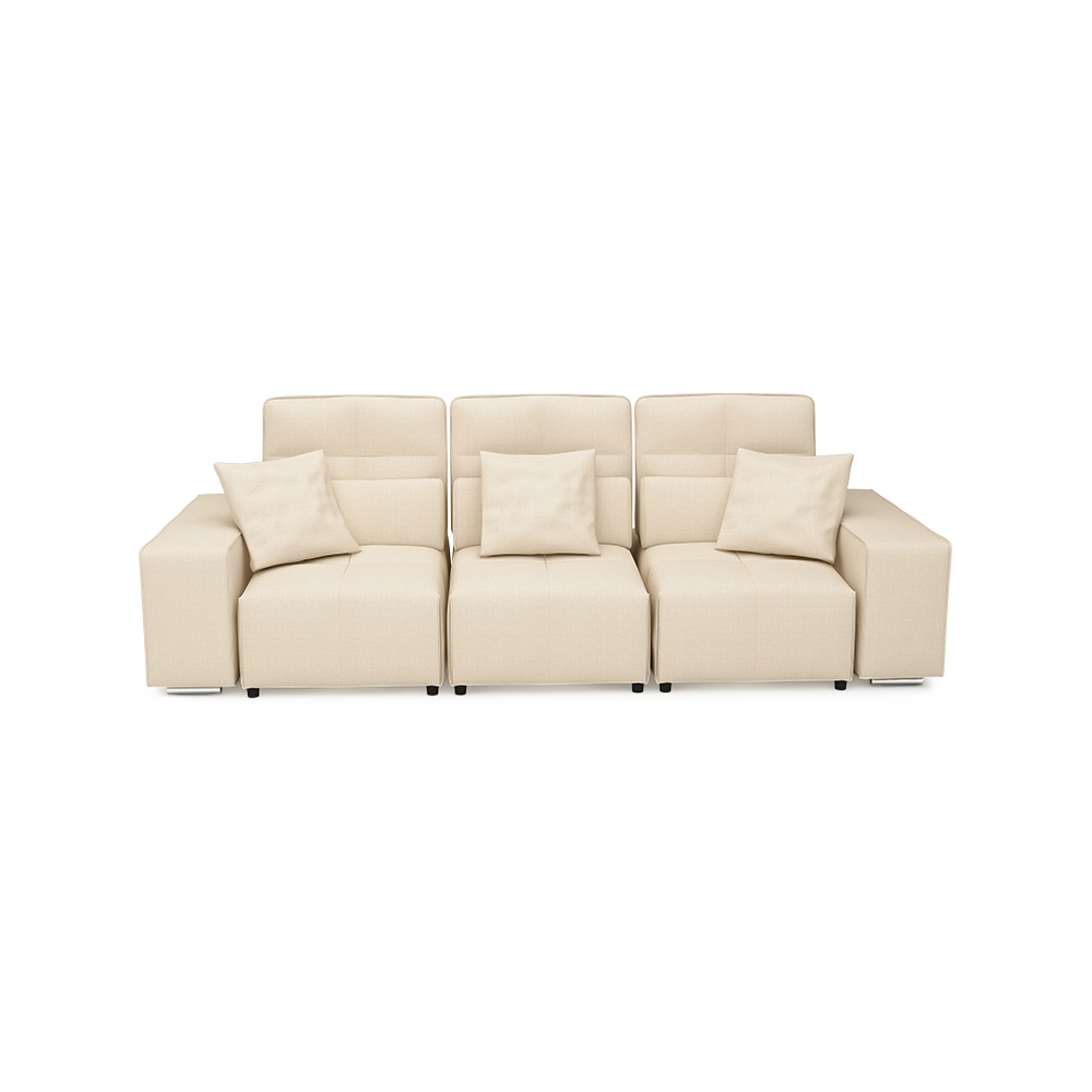 JERON – Modular Push Back Fabric Sofa with Storage Arm (3-seater)