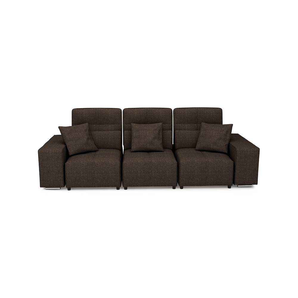 JERON – Modular Push Back Fabric Sofa with Storage Arm (3-seater)