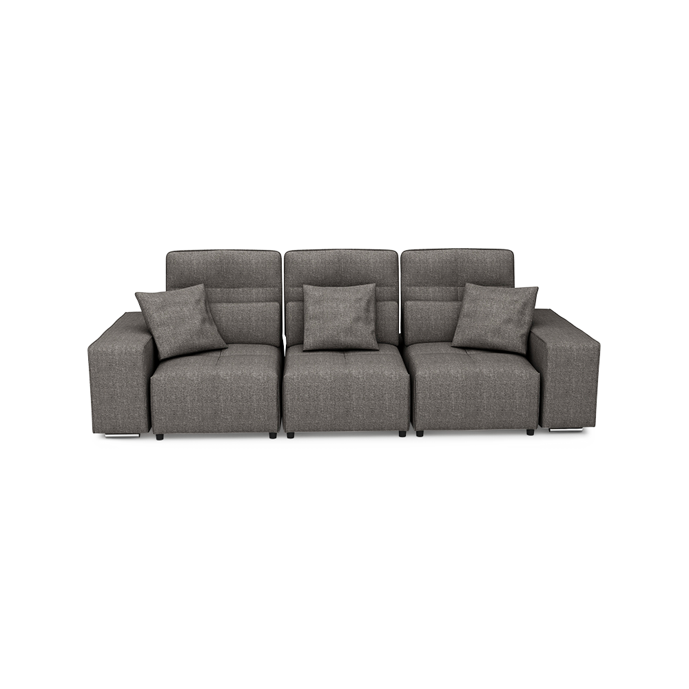 JERON – Modular Push Back Fabric Sofa with Storage Arm (3-seater)