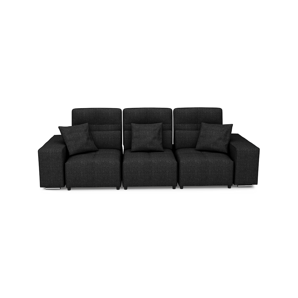 JERON – Modular Push Back Fabric Sofa with Storage Arm (3-seater)