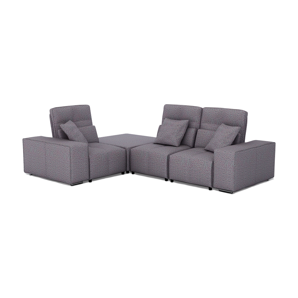 JERON – Modular Push Back Fabric Sofa with Storage Arm (Corner 3-seater)