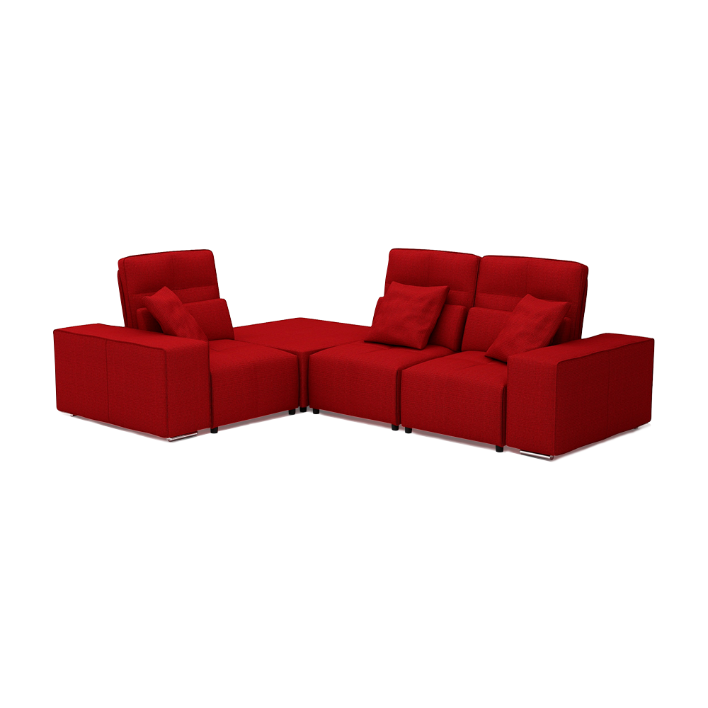 JERON – Modular Push Back Fabric Sofa with Storage Arm (Corner 3-seater)