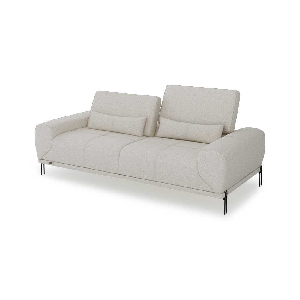 WILFORD – Modular Fabric / Leather Sofa with Adjustable Backrest (3-seater)