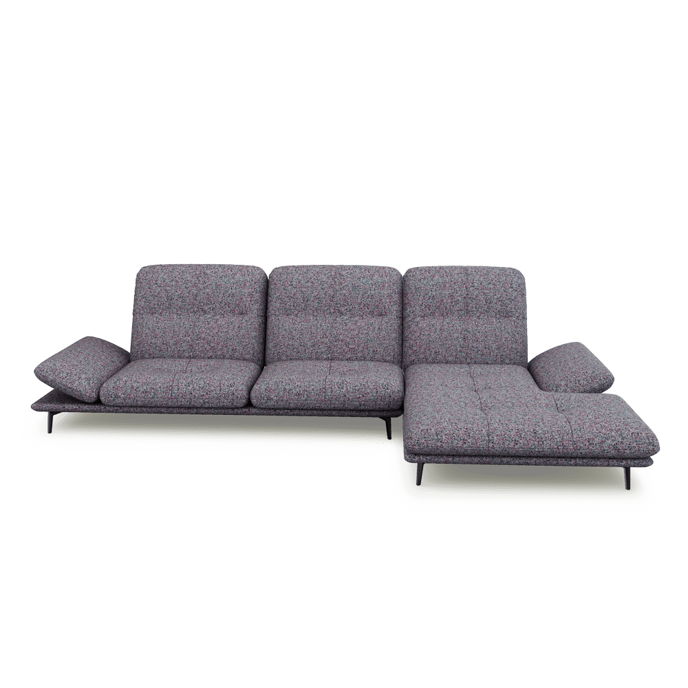 VERZE – Fabric / Leather L-Shaped Sofa with Adjustable Backrest & Armrest