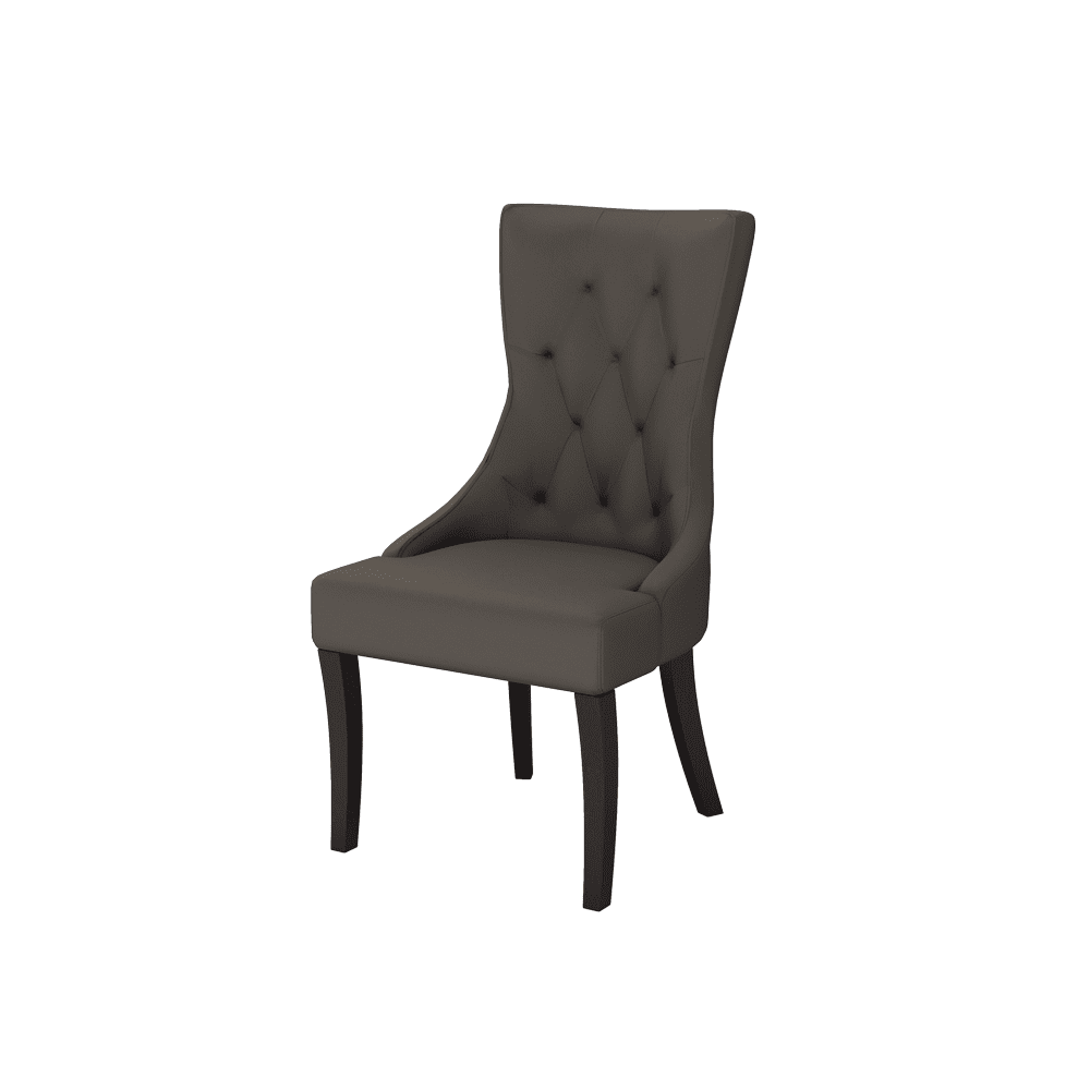 THEA – Fabric / PU / Leather Elegant High Back Tufted Dining Chair