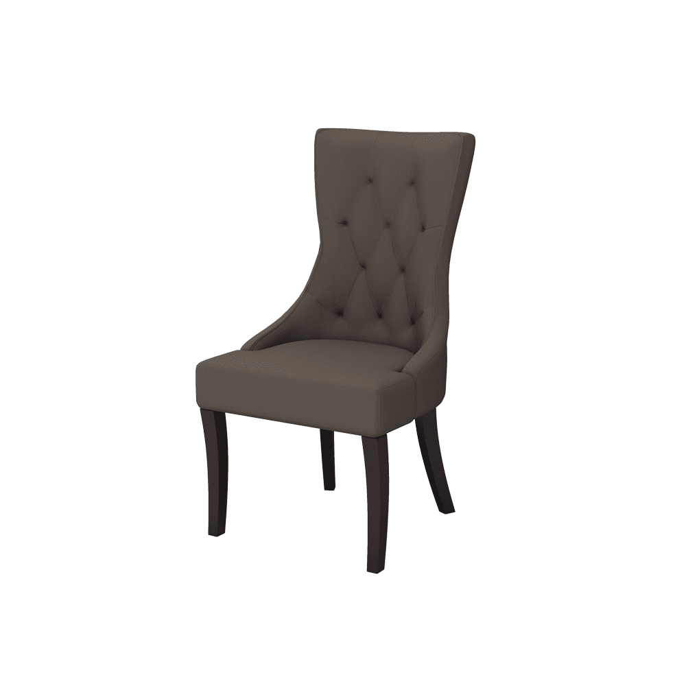 THEA – Fabric / PU / Leather Elegant High Back Tufted Dining Chair