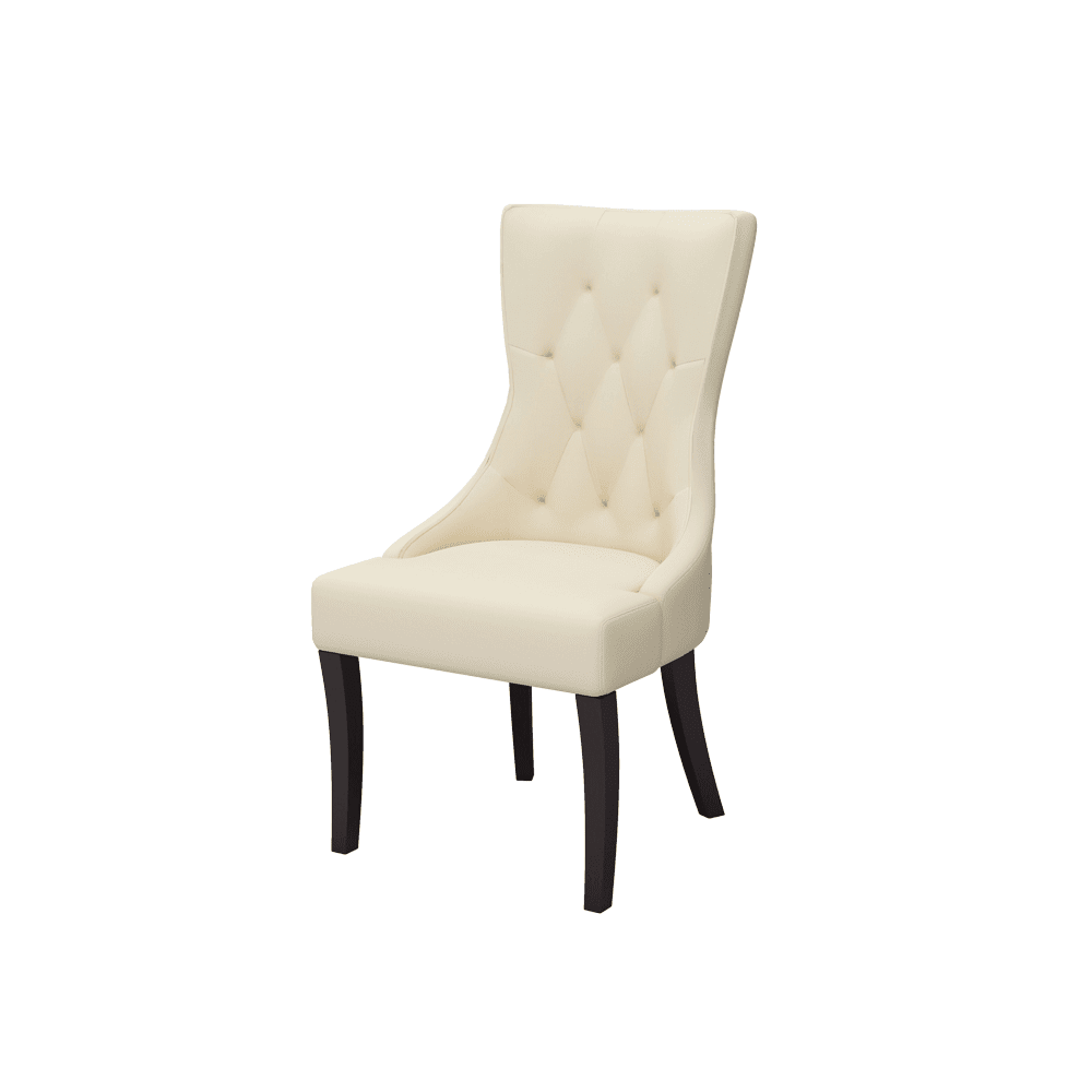 THEA – Fabric / PU / Leather Elegant High Back Tufted Dining Chair