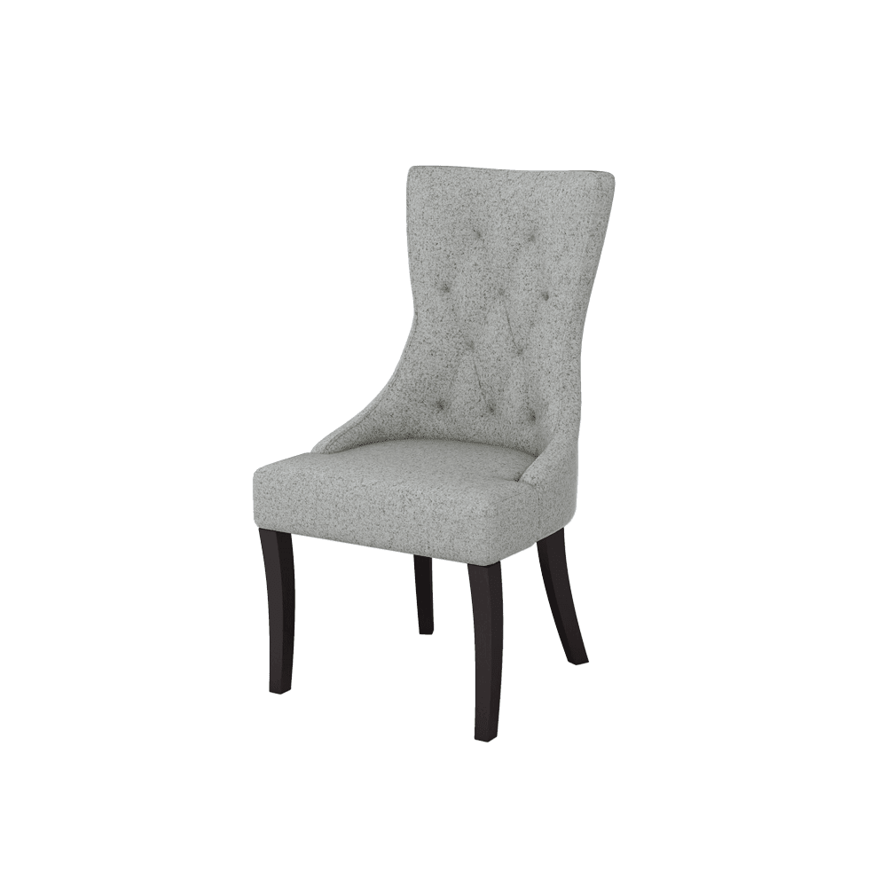 THEA – Fabric / PU / Leather Elegant High Back Tufted Dining Chair