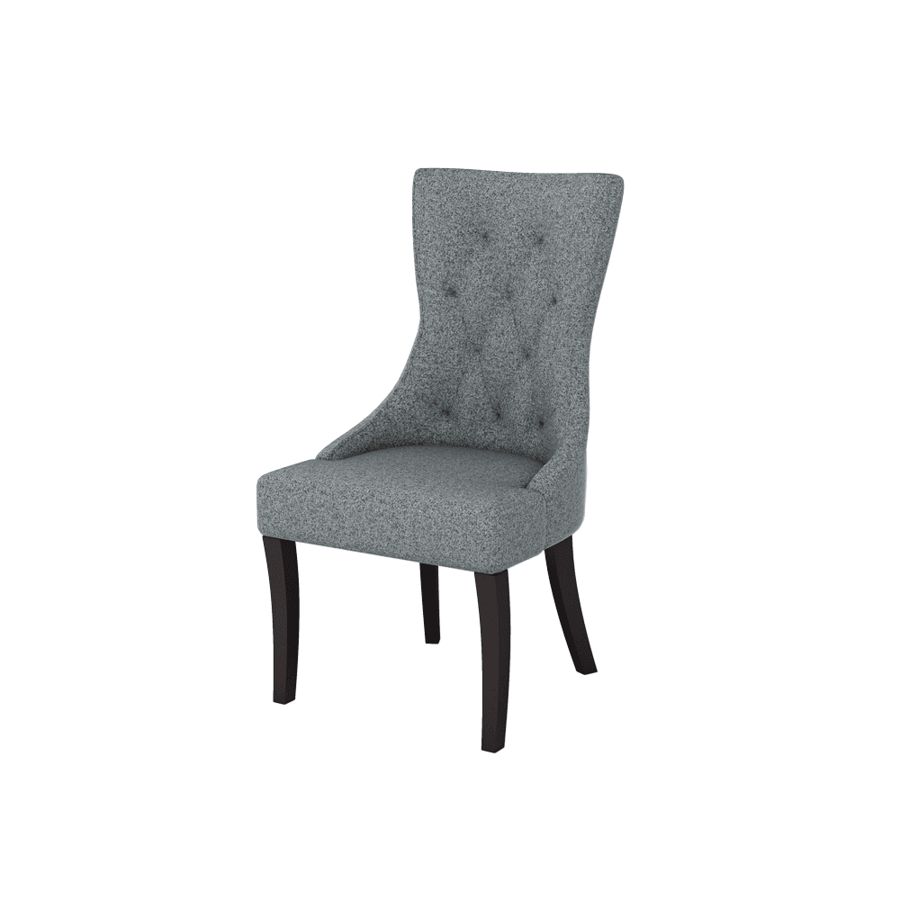 THEA – Fabric / PU / Leather Elegant High Back Tufted Dining Chair