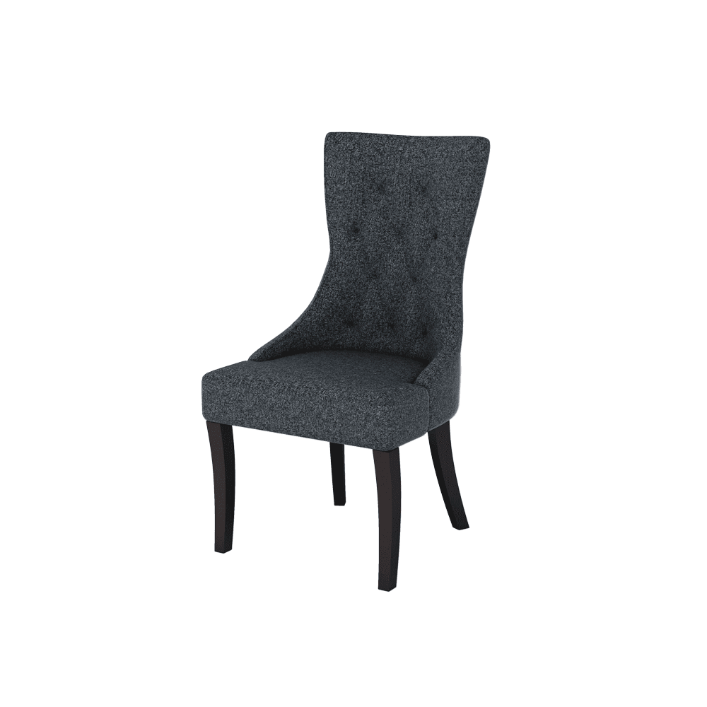 THEA – Fabric / PU / Leather Elegant High Back Tufted Dining Chair