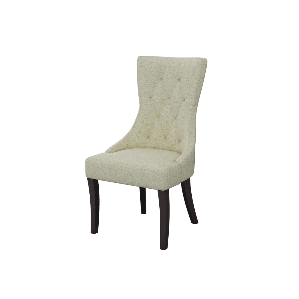 THEA – Fabric / PU / Leather Elegant High Back Tufted Dining Chair