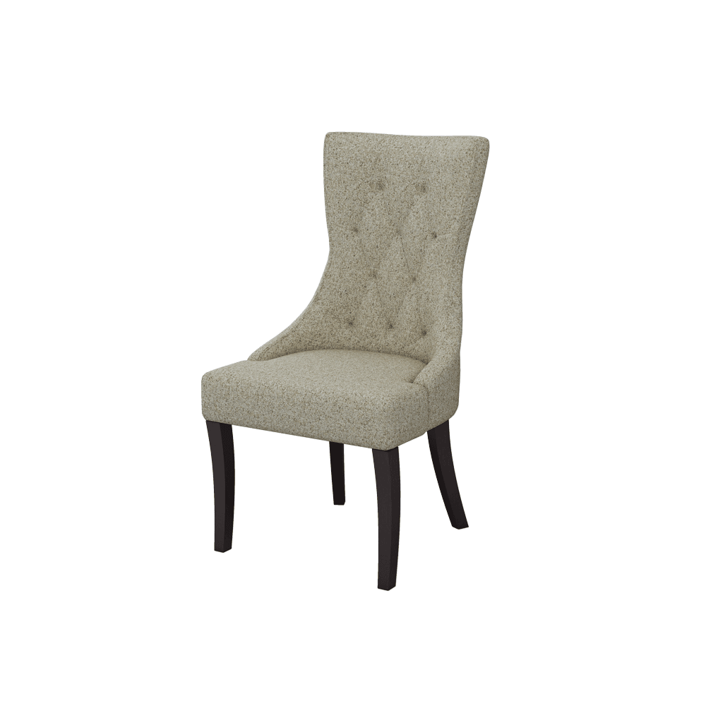 THEA – Fabric / PU / Leather Elegant High Back Tufted Dining Chair