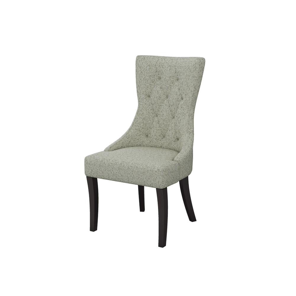THEA – Fabric / PU / Leather Elegant High Back Tufted Dining Chair