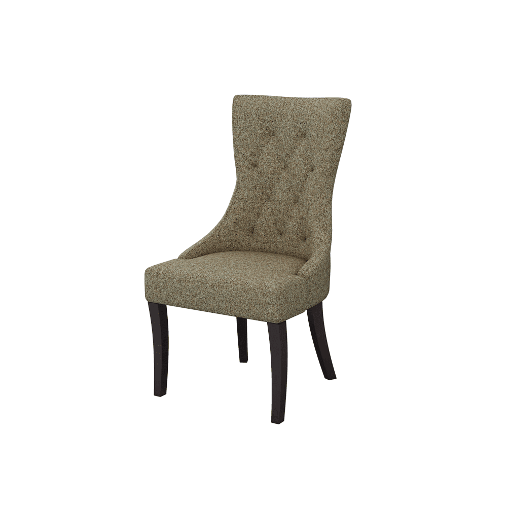 THEA – Fabric / PU / Leather Elegant High Back Tufted Dining Chair