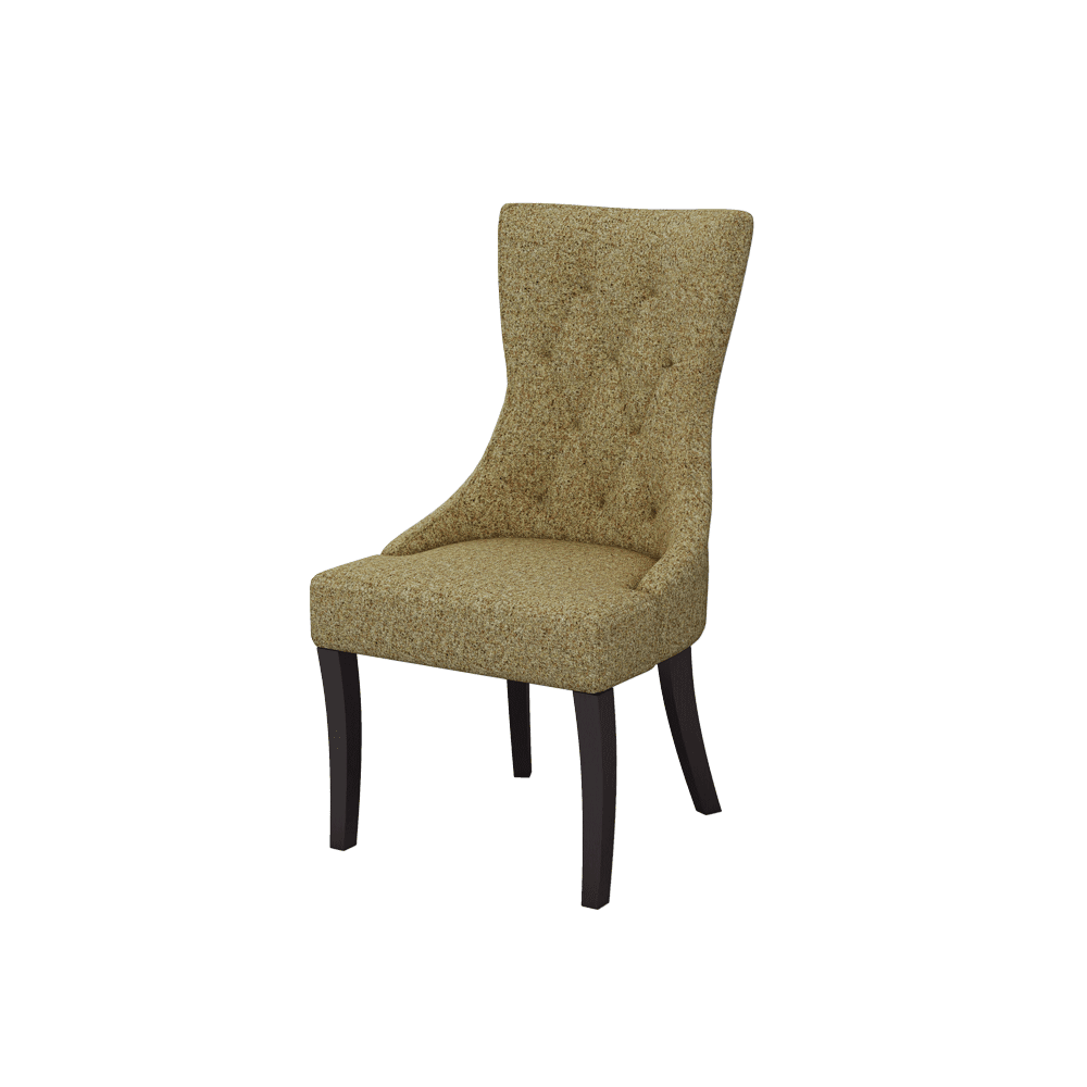 THEA – Fabric / PU / Leather Elegant High Back Tufted Dining Chair