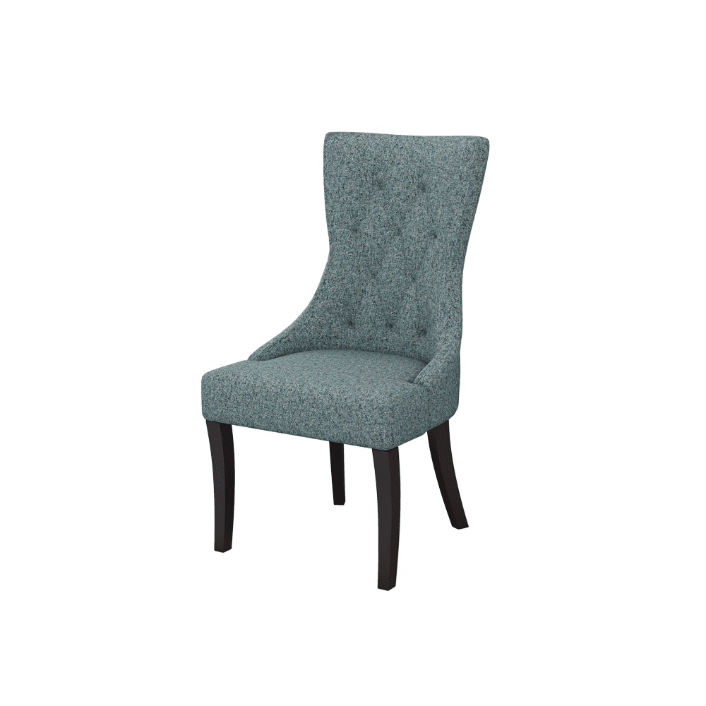 THEA – Fabric / PU / Leather Elegant High Back Tufted Dining Chair
