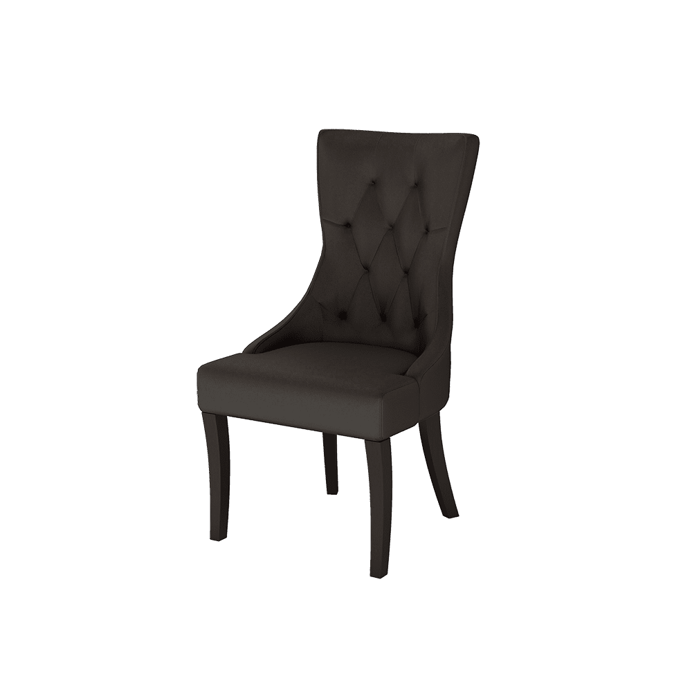 THEA – Fabric / PU / Leather Elegant High Back Tufted Dining Chair