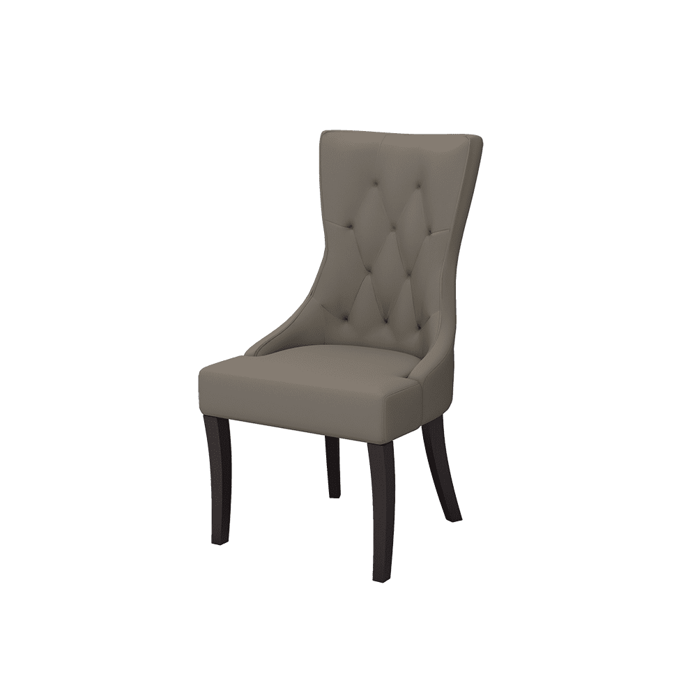 THEA – Fabric / PU / Leather Elegant High Back Tufted Dining Chair