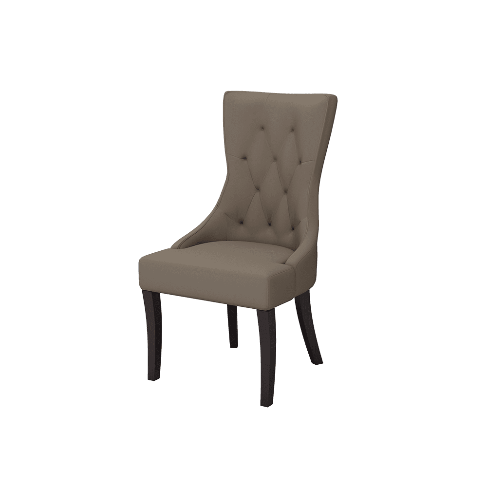 THEA – Fabric / PU / Leather Elegant High Back Tufted Dining Chair