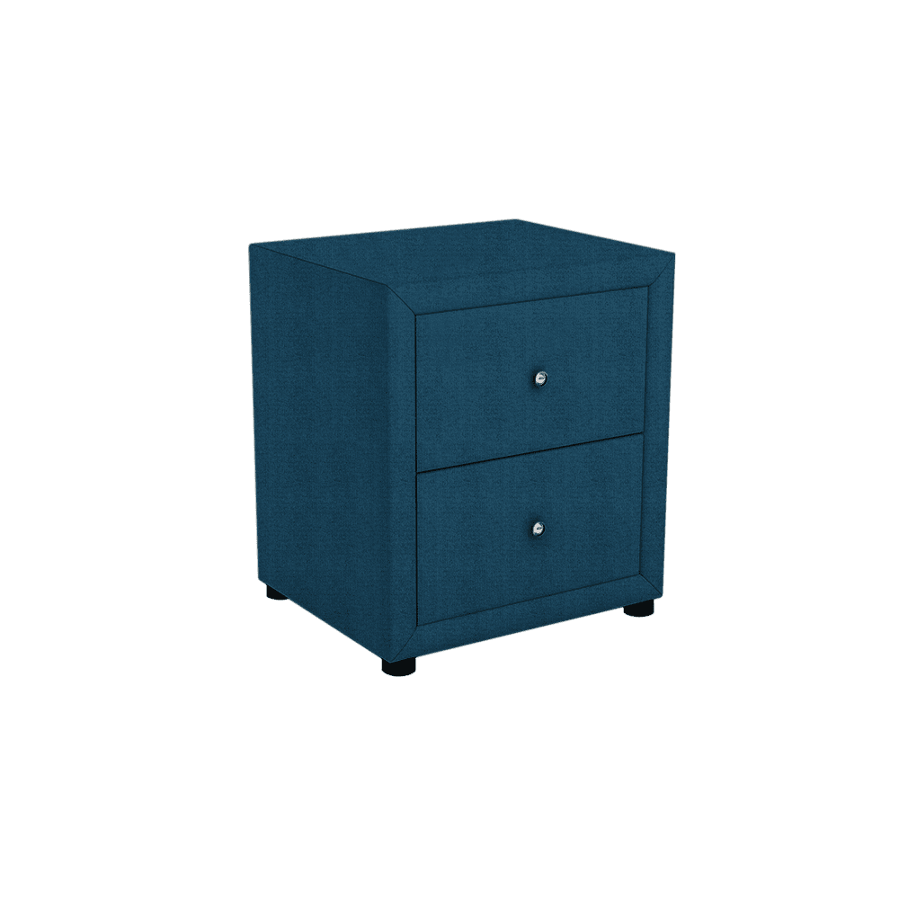 CALVINIA - 2-drawer Fabric/PU Bedside Table