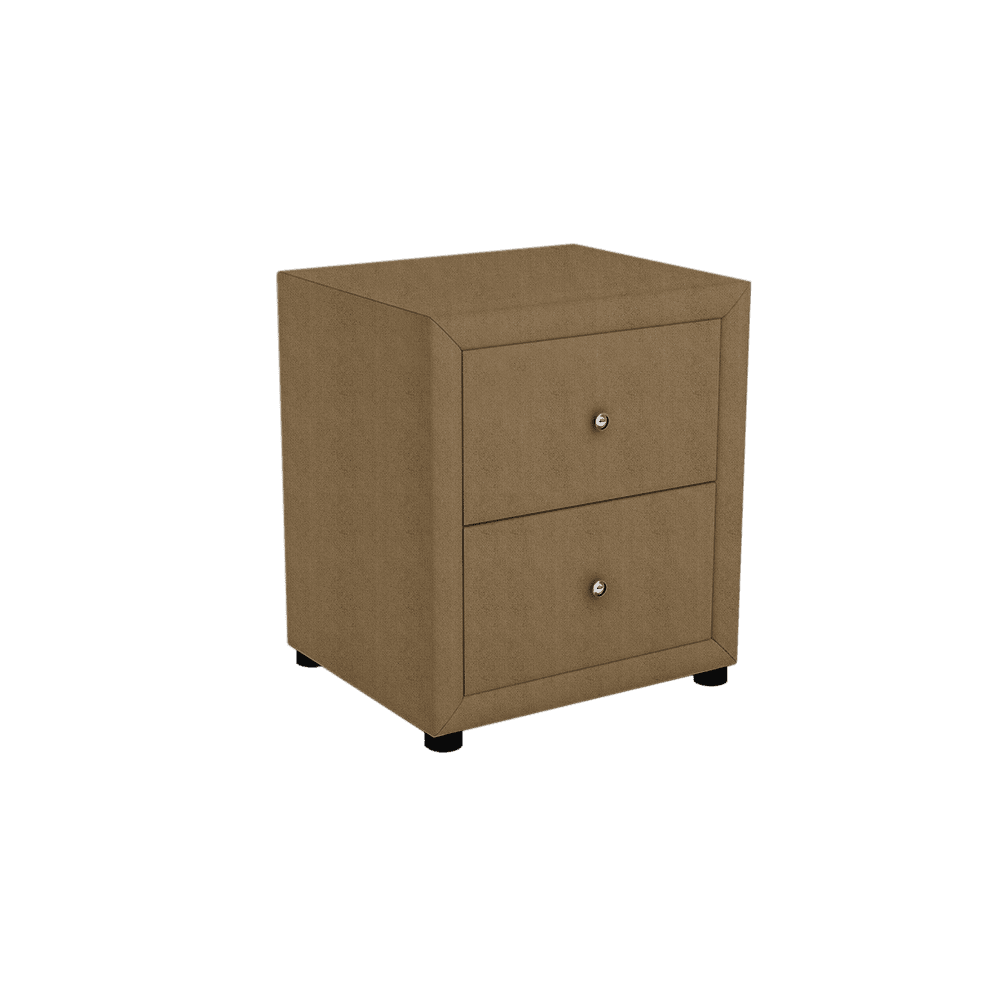 CALVINIA - 2-drawer Fabric/PU Bedside Table