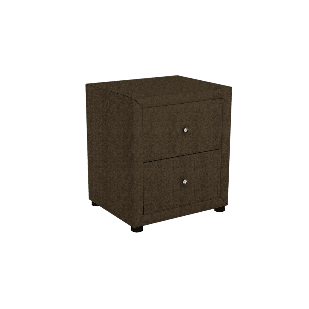 CALVINIA - 2-drawer Fabric/PU Bedside Table