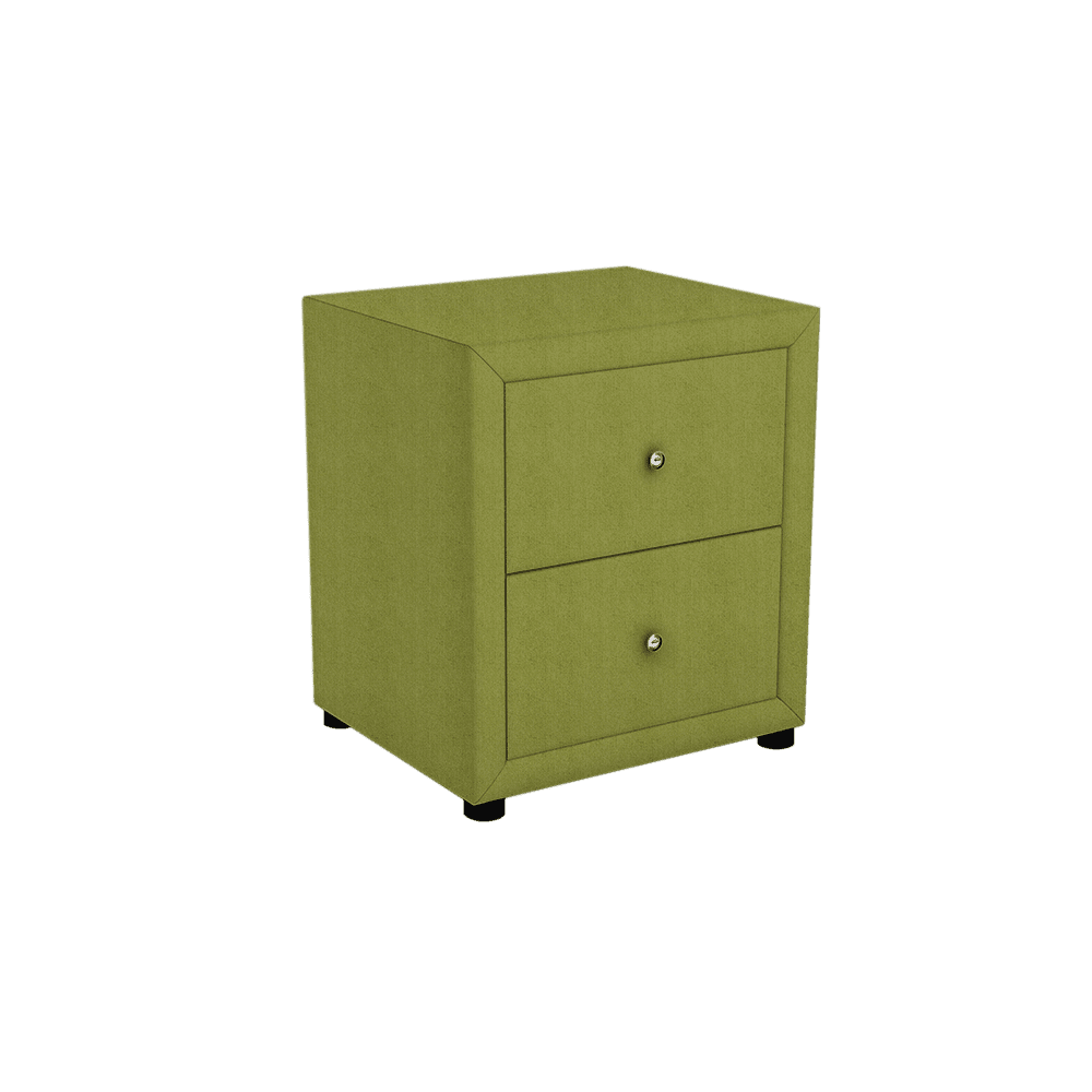 CALVINIA - 2-drawer Fabric/PU Bedside Table