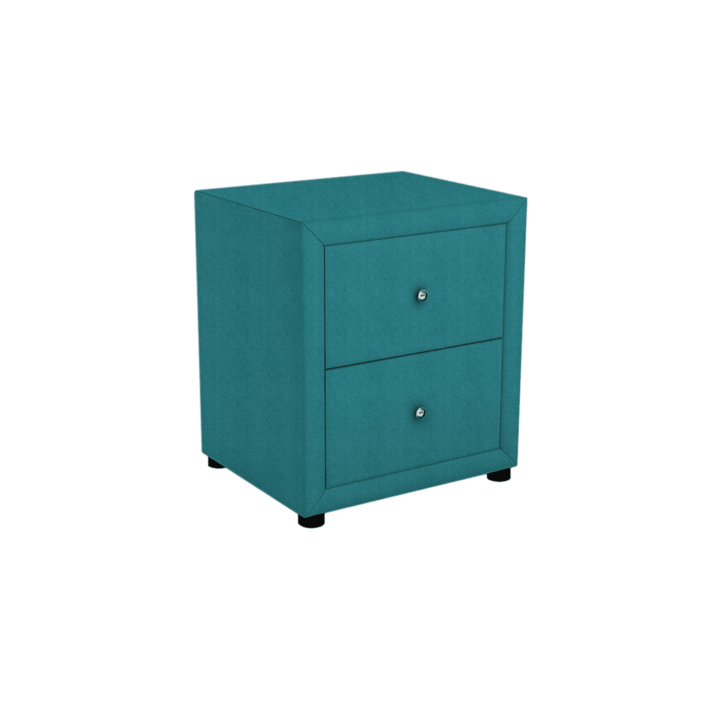 CALVINIA - 2-drawer Fabric/PU Bedside Table
