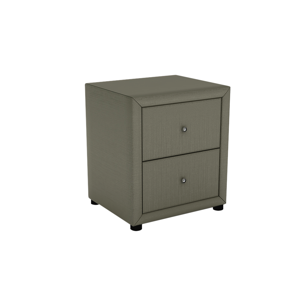 CALVINIA - 2-drawer Fabric/PU Bedside Table