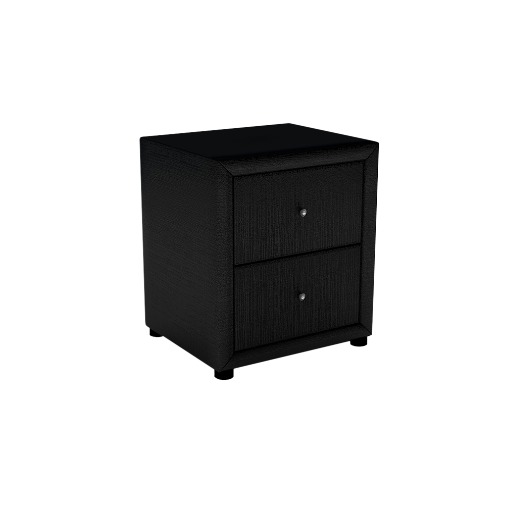 CALVINIA - 2-drawer Fabric/PU Bedside Table