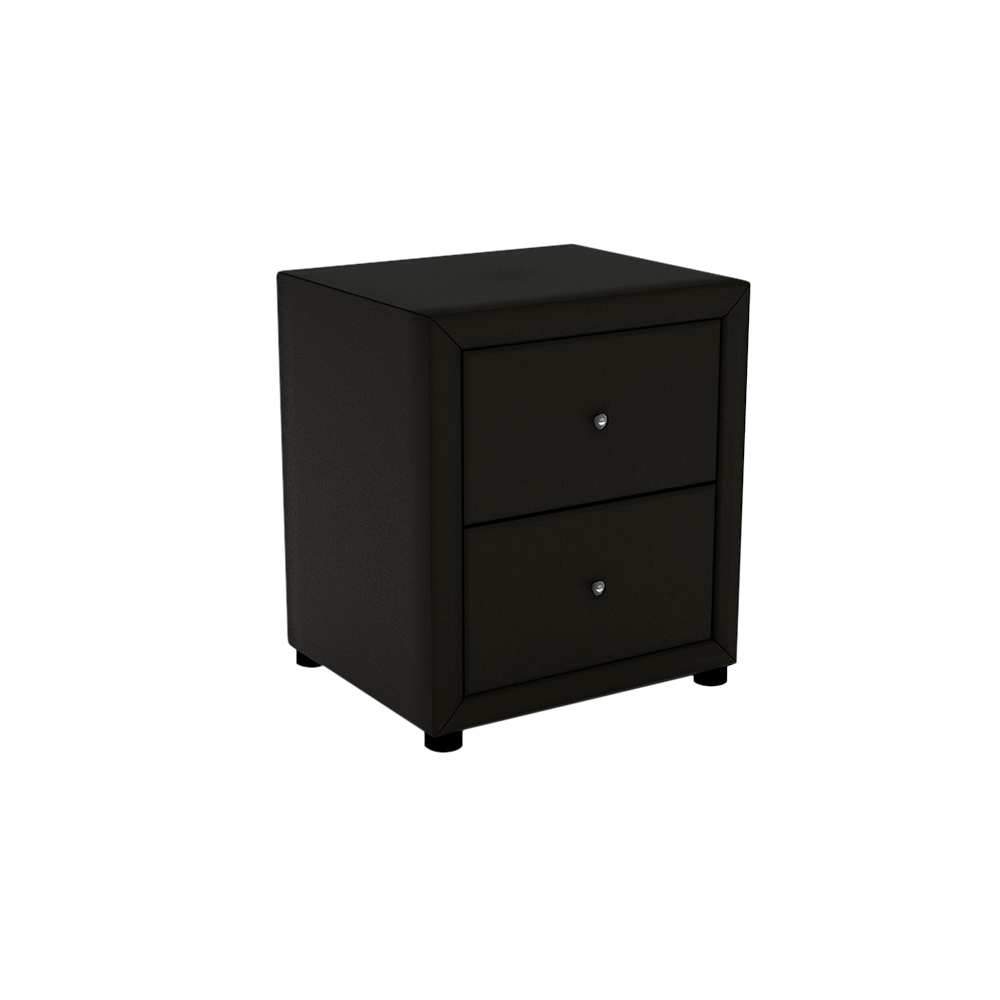 CALVINIA - 2-drawer Fabric/PU Bedside Table